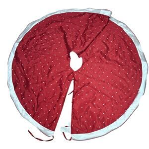 Rodeo Home Red and White Satin Embroidered Polka Dots Braided Trim